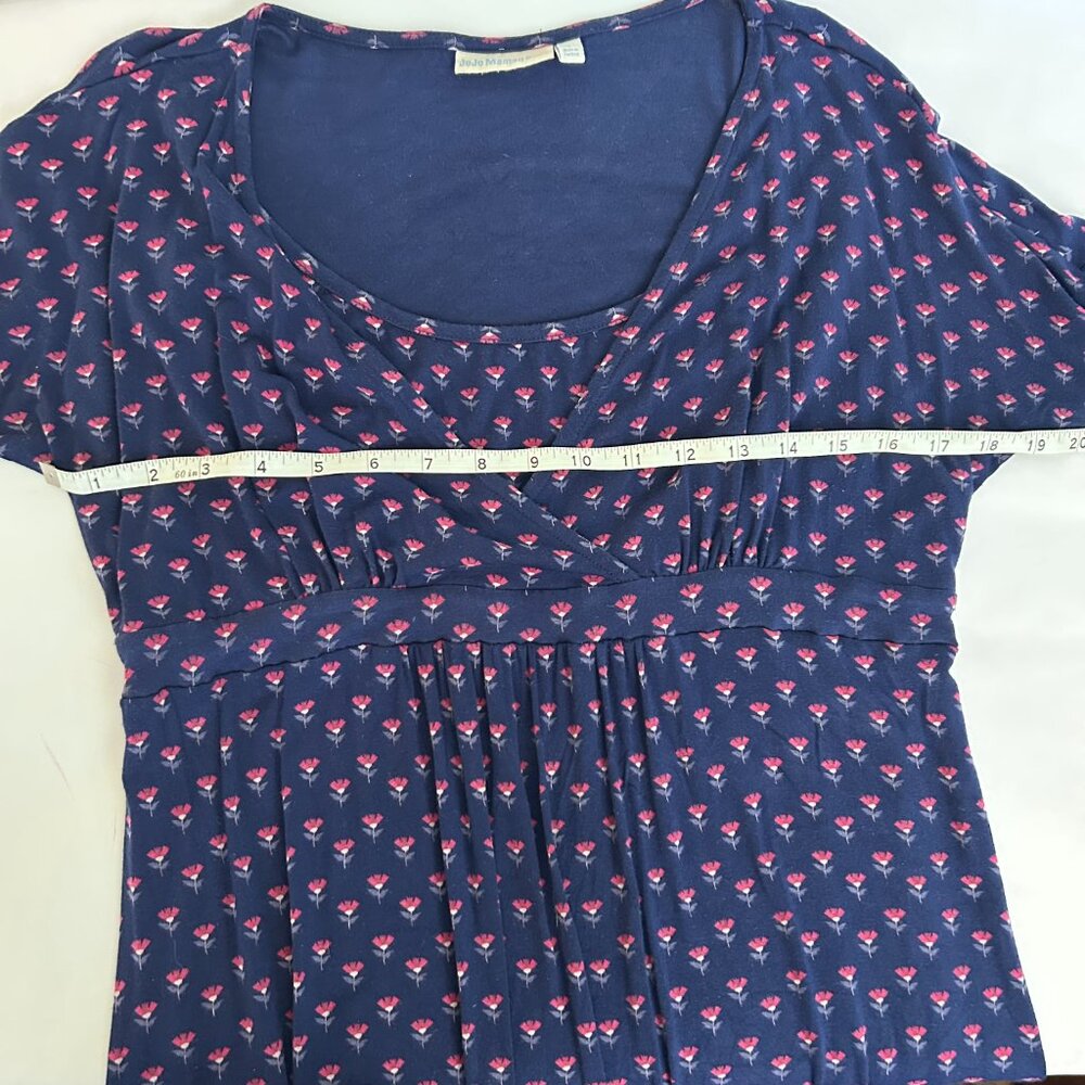Nursing Dress JoJo Maman Bebe Maternity Navy Pink Floral Long Sleeve S - Picture 8 of 9